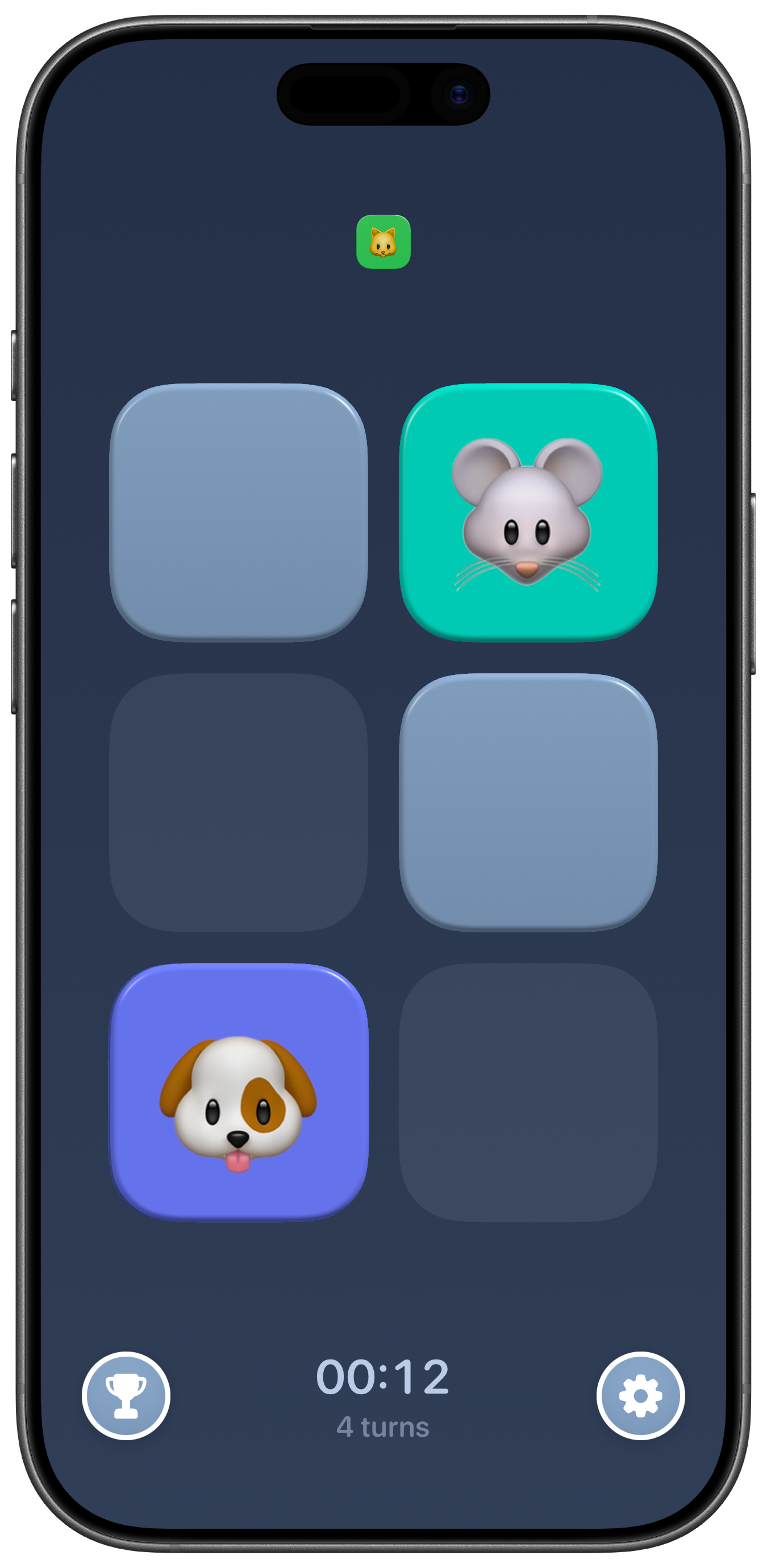 Flipit on iPhone—icon and letter card themes