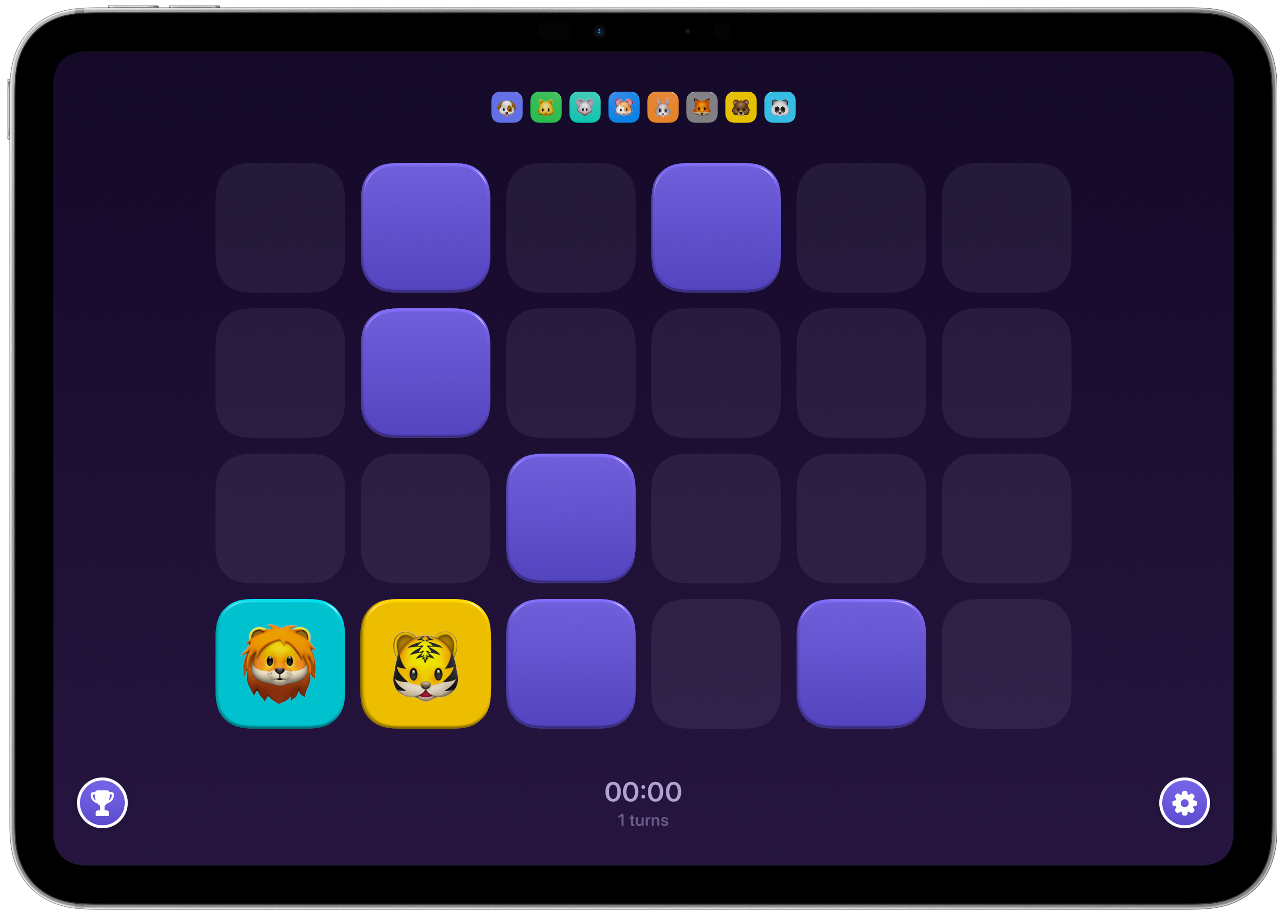 Flipit memory game on iPad
